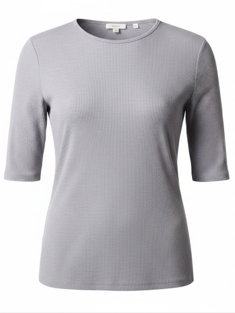 VINCE | Light Gray Modal Elbow Sleeve Ribbed Tee Top Elevated Closet Staple | 2X